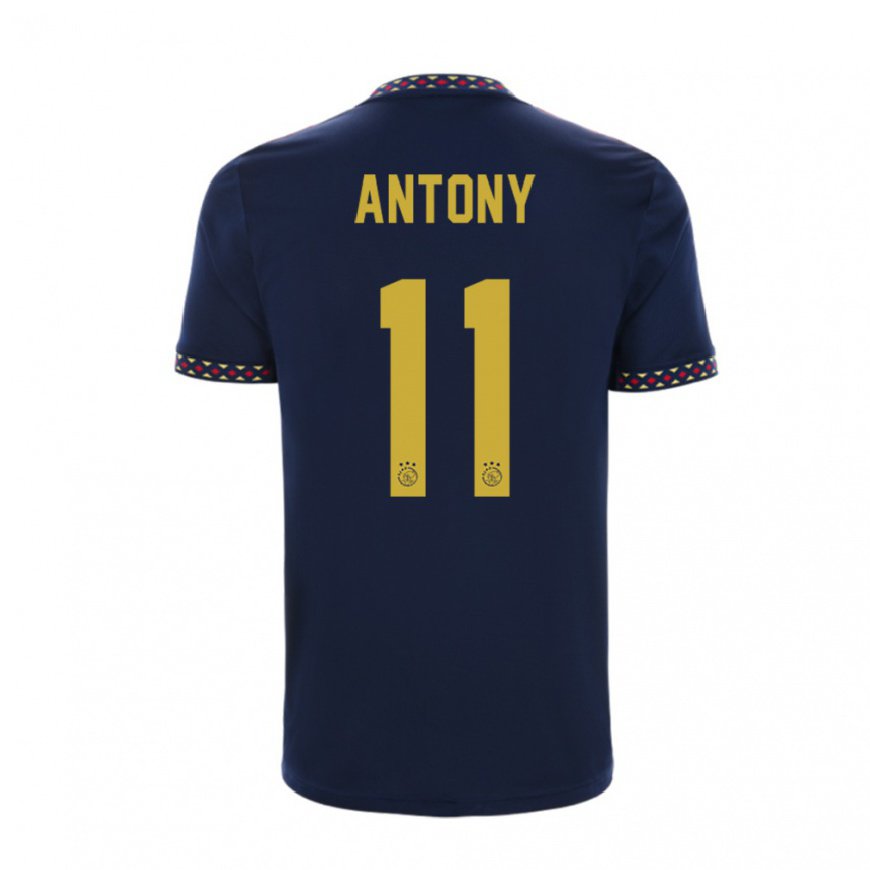 Kandiny Hombre Camiseta Antony #11 Azul Oscuro 2ª Equipación 2022/23 La Camisa Chile