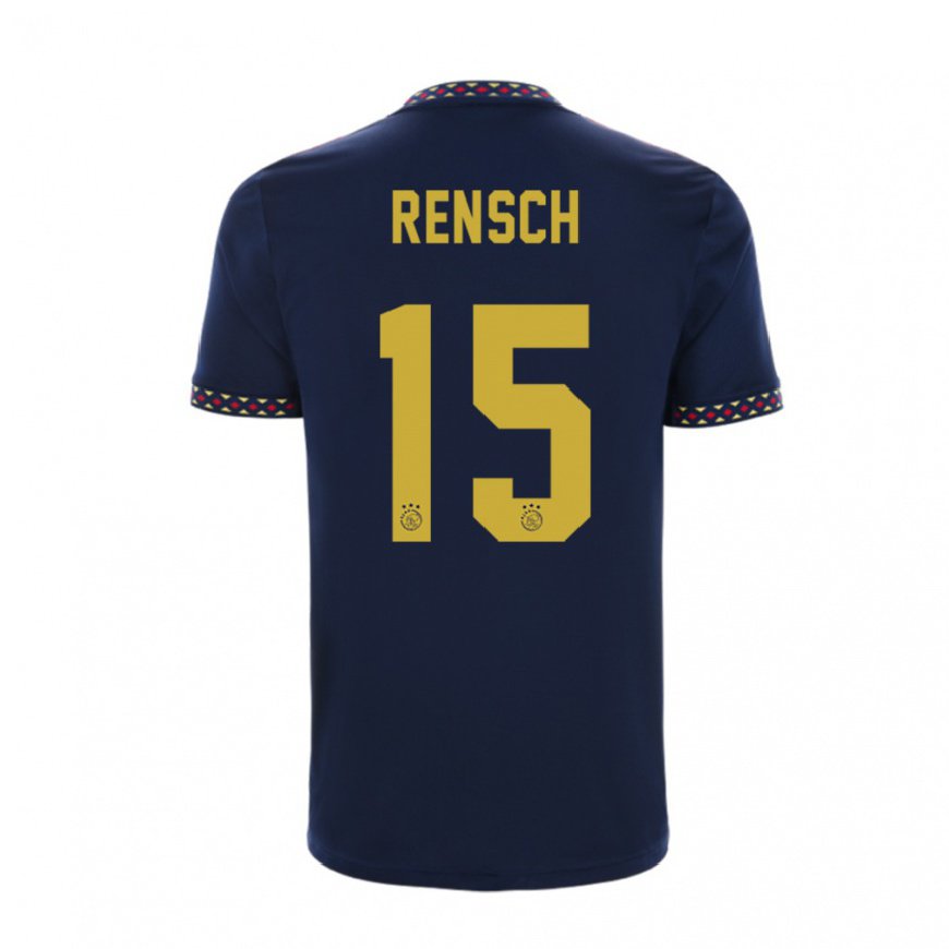 Kandiny Hombre Camiseta Devyne Rensch #15 Azul Oscuro 2ª Equipación 2022/23 La Camisa Chile