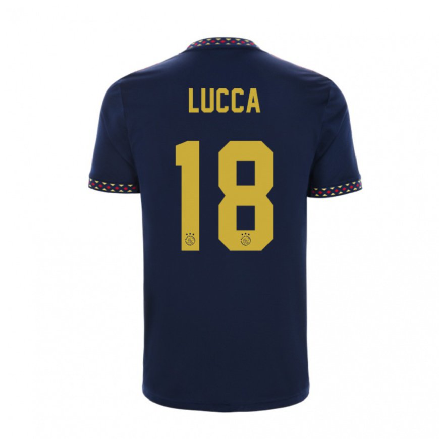 Kandiny Hombre Camiseta Lorenzo Lucca #18 Azul Oscuro 2ª Equipación 2022/23 La Camisa Chile