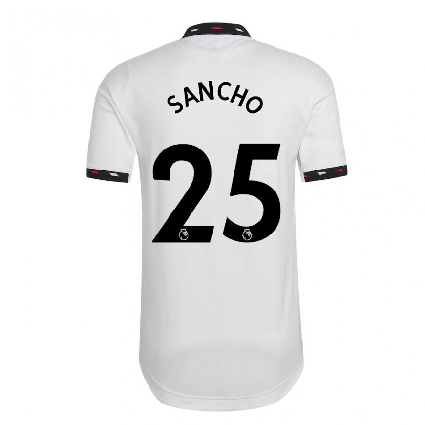 Kandiny Hombre Camiseta Jadon Sancho #25 Blanco 2ª Equipación 2022/23 La Camisa Chile