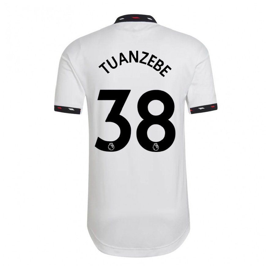Kandiny Hombre Camiseta Axel Tuanzebe #38 Blanco 2ª Equipación 2022/23 La Camisa Chile