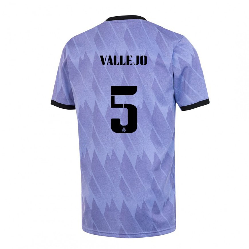 Kandiny Hombre Camiseta Jesus Vallejo #5 Púrpura Negro 2ª Equipación 2022/23 La Camisa Chile