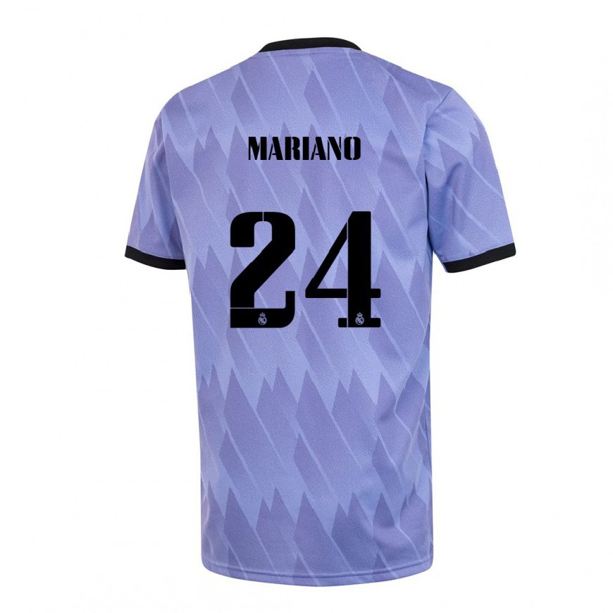 Kandiny Hombre Camiseta Mariano Diaz #24 Púrpura Negro 2ª Equipación 2022/23 La Camisa Chile