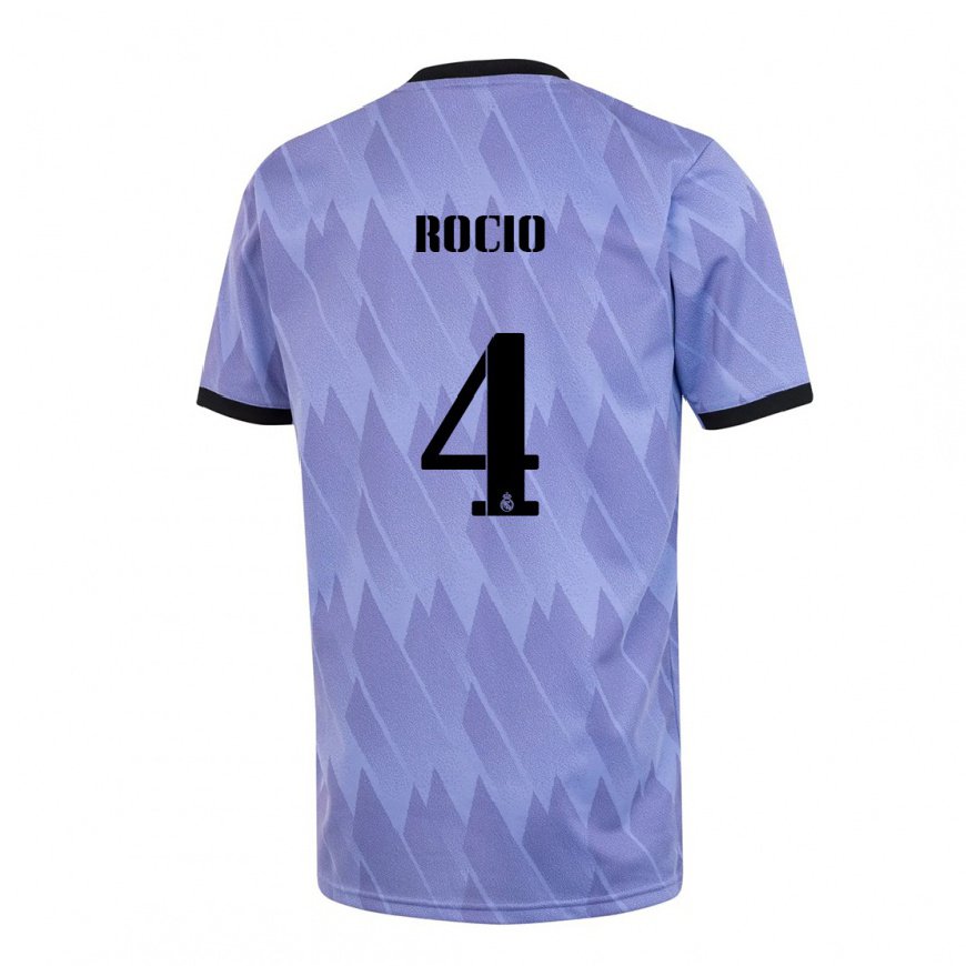 Kandiny Hombre Camiseta Rocio Galvez #4 Púrpura Negro 2ª Equipación 2022/23 La Camisa Chile
