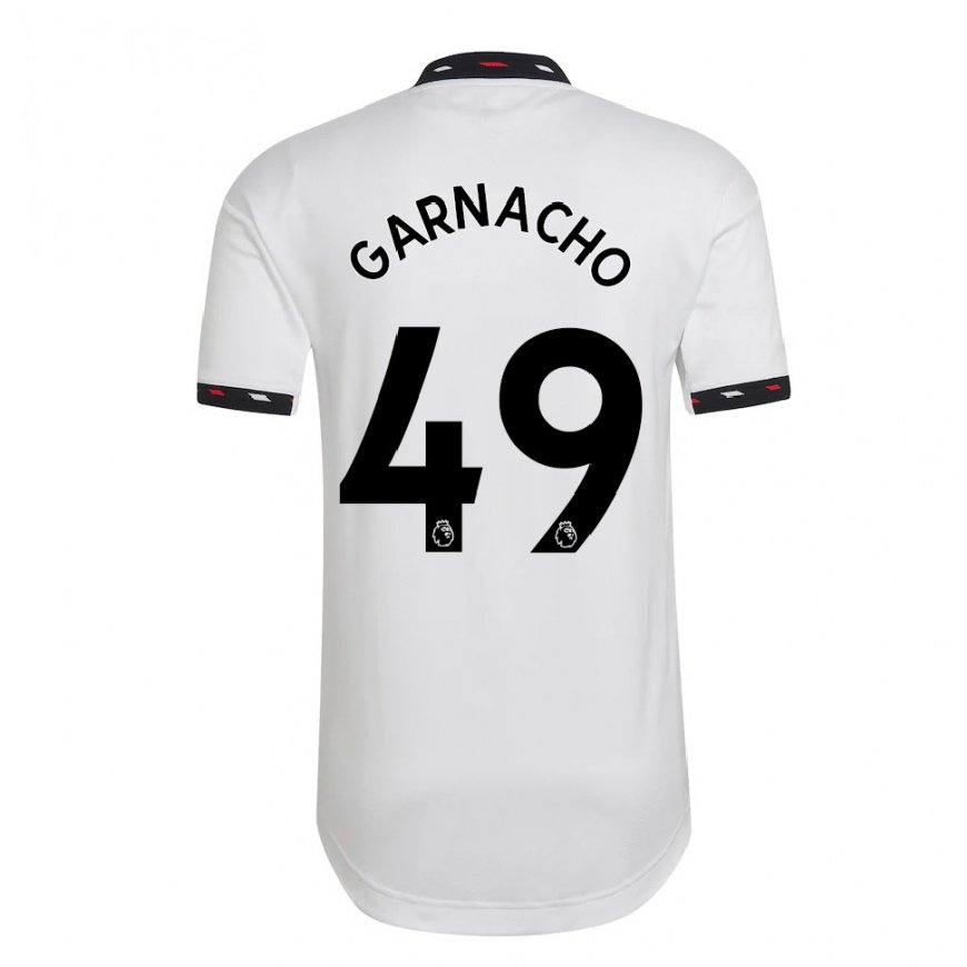Kandiny Hombre Camiseta Alejandro Garnacho #49 Blanco 2ª Equipación 2022/23 La Camisa Chile