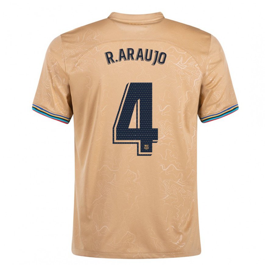 Kandiny Hombre Camiseta Ronald Araújo #4 Oro 2ª Equipación 2022/23 La Camisa Chile
