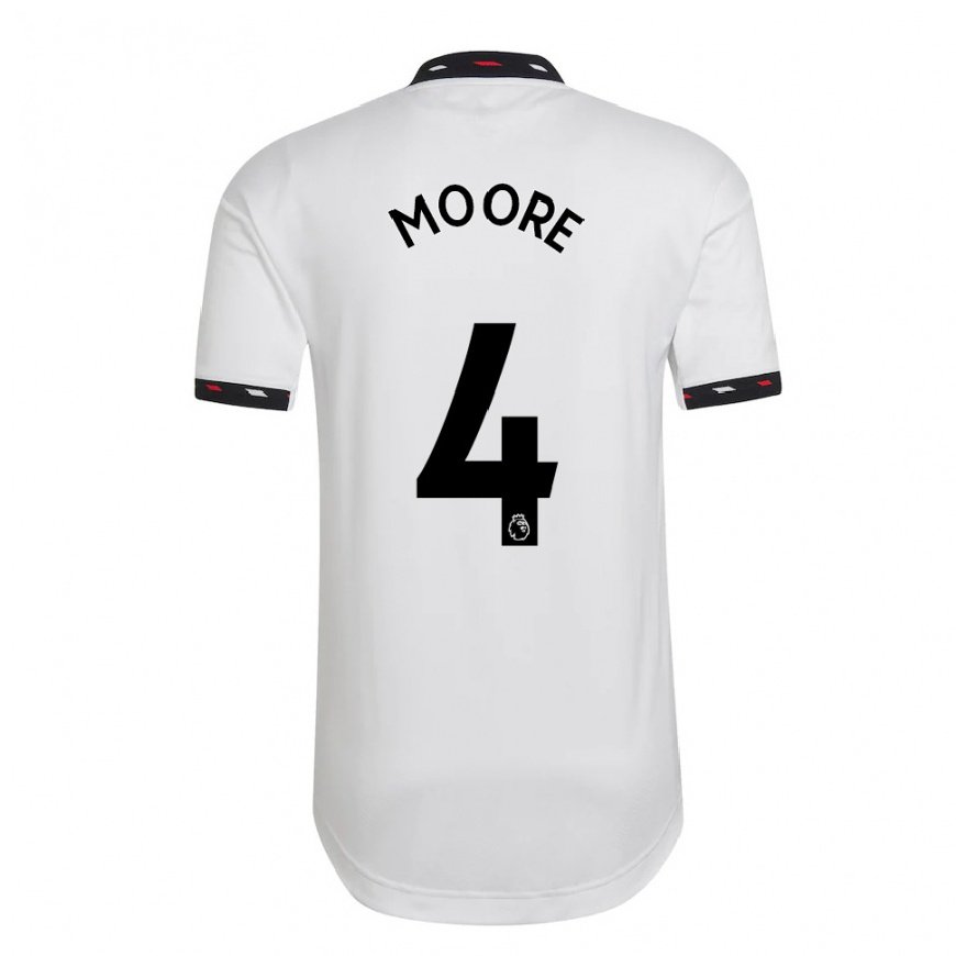 Kandiny Hombre Camiseta Jade Moore #4 Blanco 2ª Equipación 2022/23 La Camisa Chile
