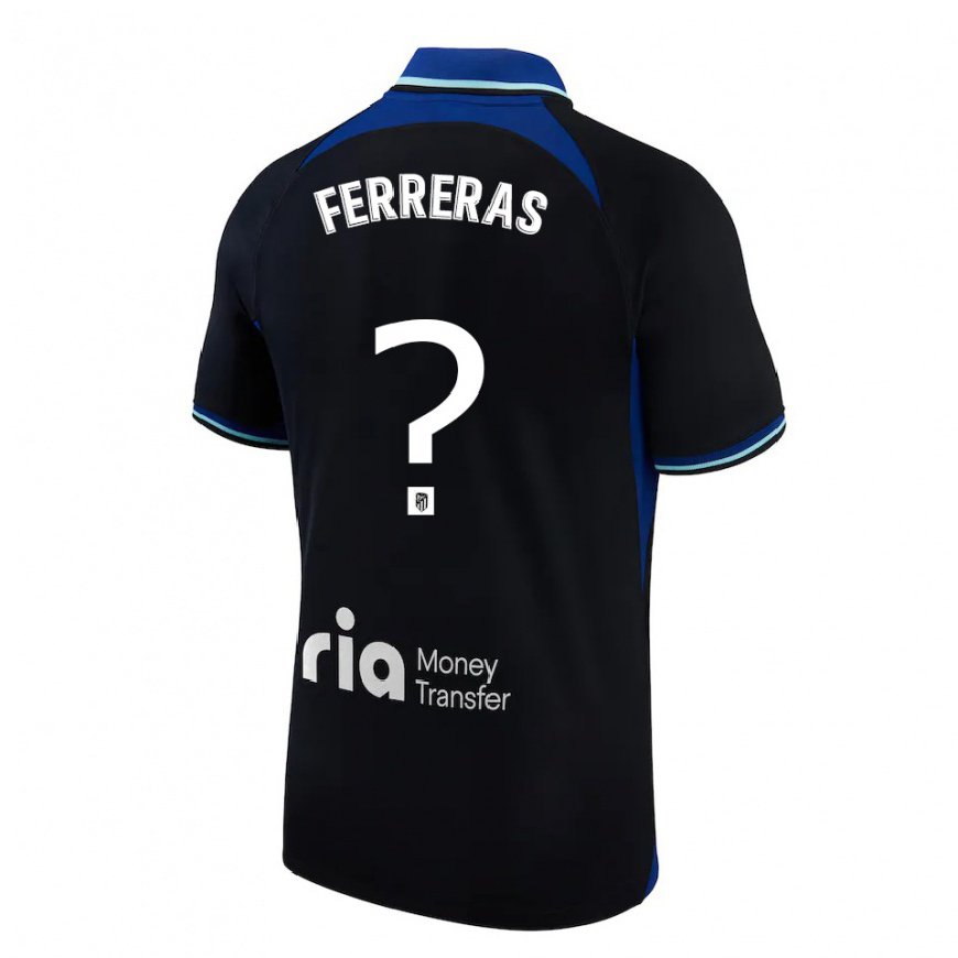 Kandiny Hombre Camiseta Adrian Ferreras #0 Negro Blanco Azul 2ª Equipación 2022/23 La Camisa Chile