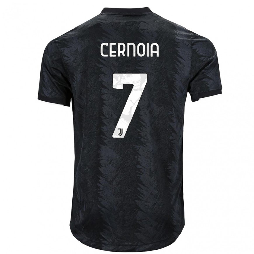 Kandiny Hombre Camiseta Valentina Cernoia #7 Negro Oscuro 2ª Equipación 2022/23 La Camisa Chile