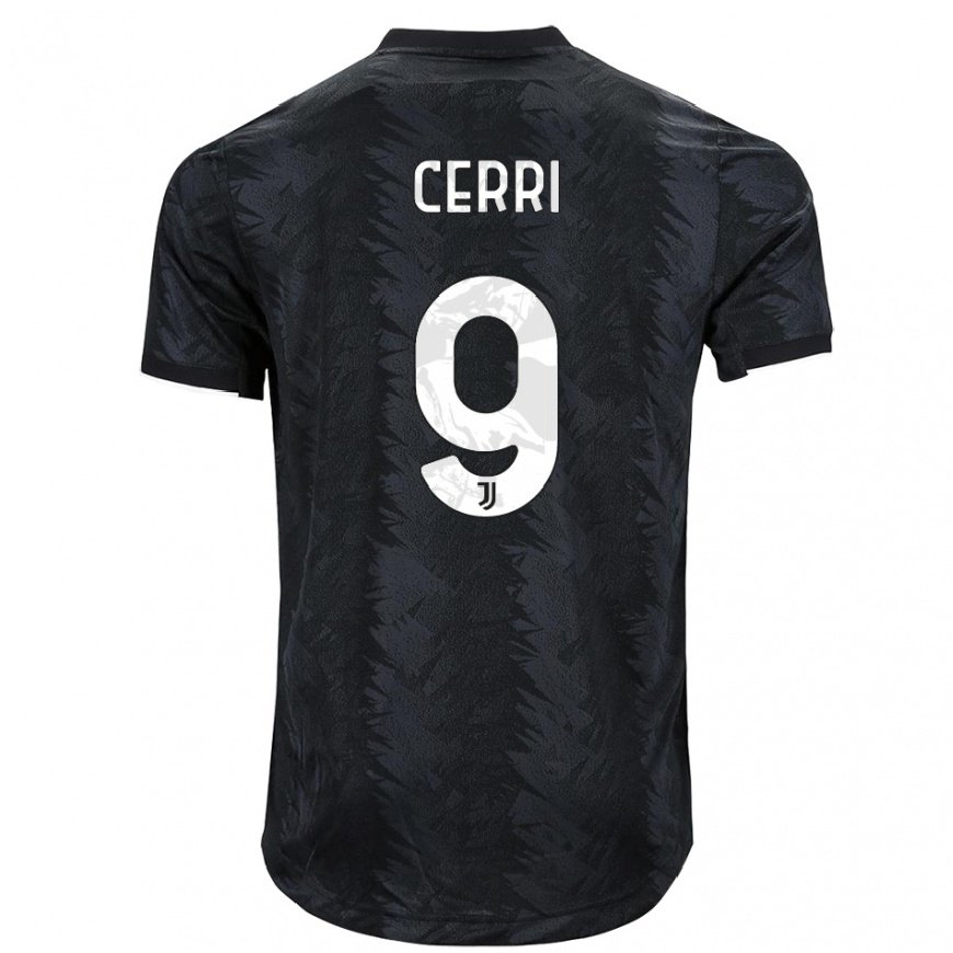Kandiny Hombre Camiseta Leonardo Cerri #9 Negro Oscuro 2ª Equipación 2022/23 La Camisa Chile