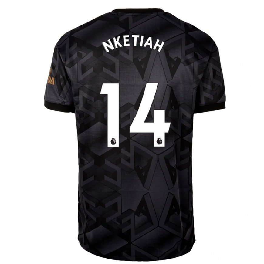 Kandiny Hombre Camiseta Eddie Nketiah #14 Gris Oscuro 2ª Equipación 2022/23 La Camisa Chile