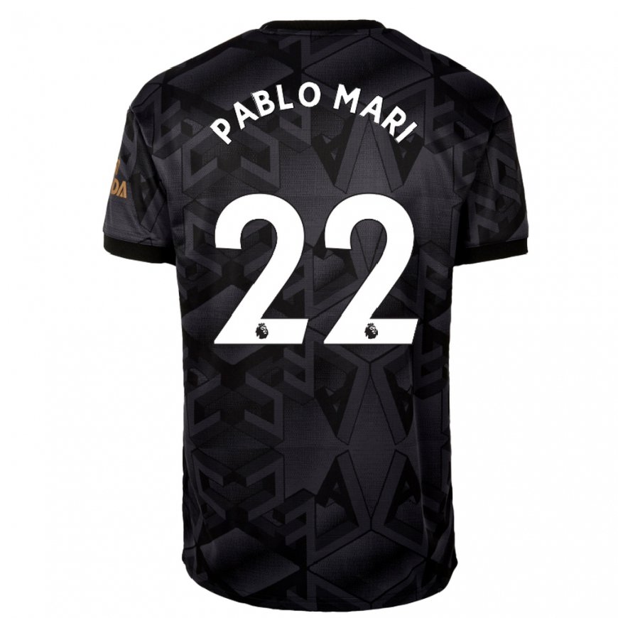 Kandiny Hombre Camiseta Pablo Mari #22 Gris Oscuro 2ª Equipación 2022/23 La Camisa Chile