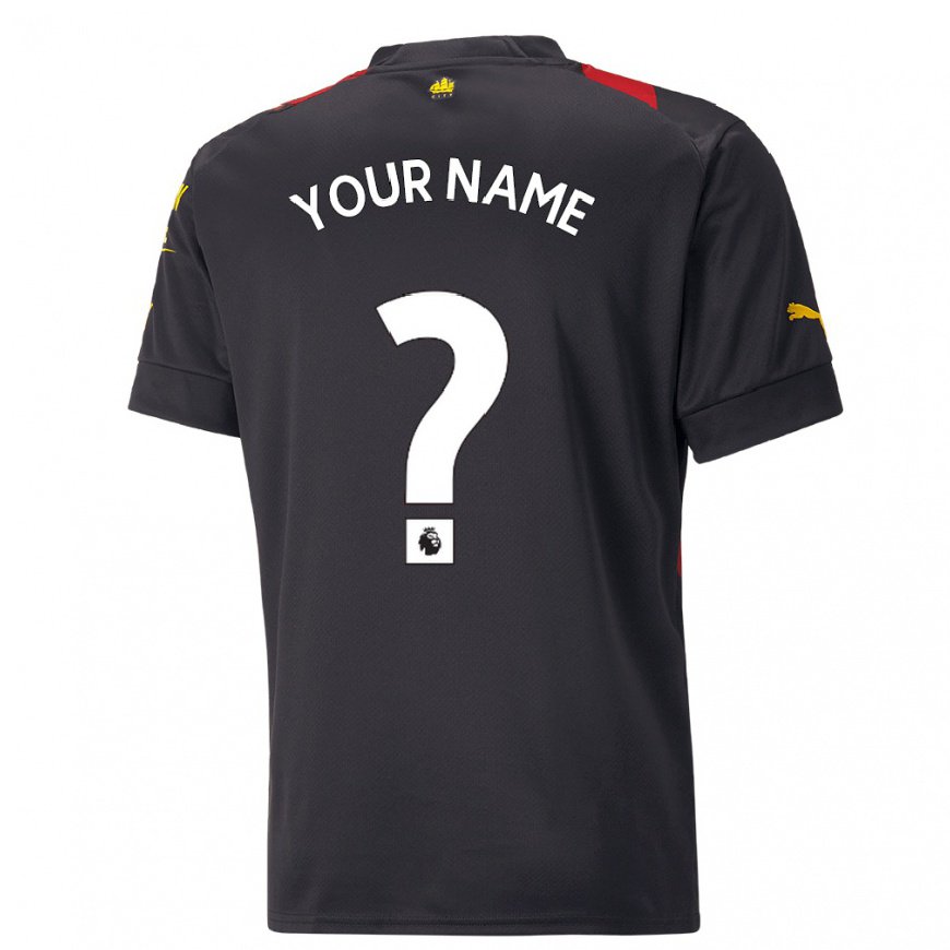 Kandiny Hombre Camiseta Su Nombre #0 Negro Rojo 2ª Equipación 2022/23 La Camisa Chile