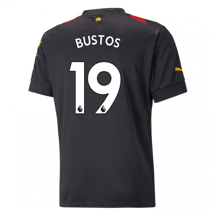 Kandiny Hombre Camiseta Nahuel Bustos #19 Negro Rojo 2ª Equipación 2022/23 La Camisa Chile
