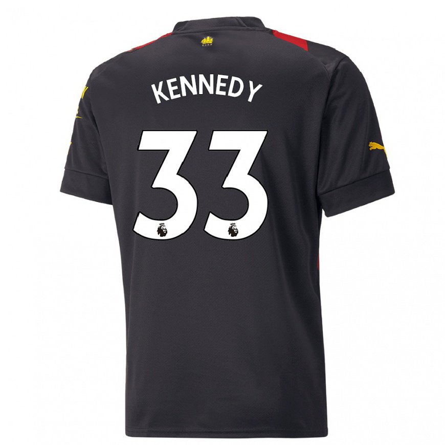 Kandiny Hombre Camiseta Alanna Kennedy #33 Negro Rojo 2ª Equipación 2022/23 La Camisa Chile