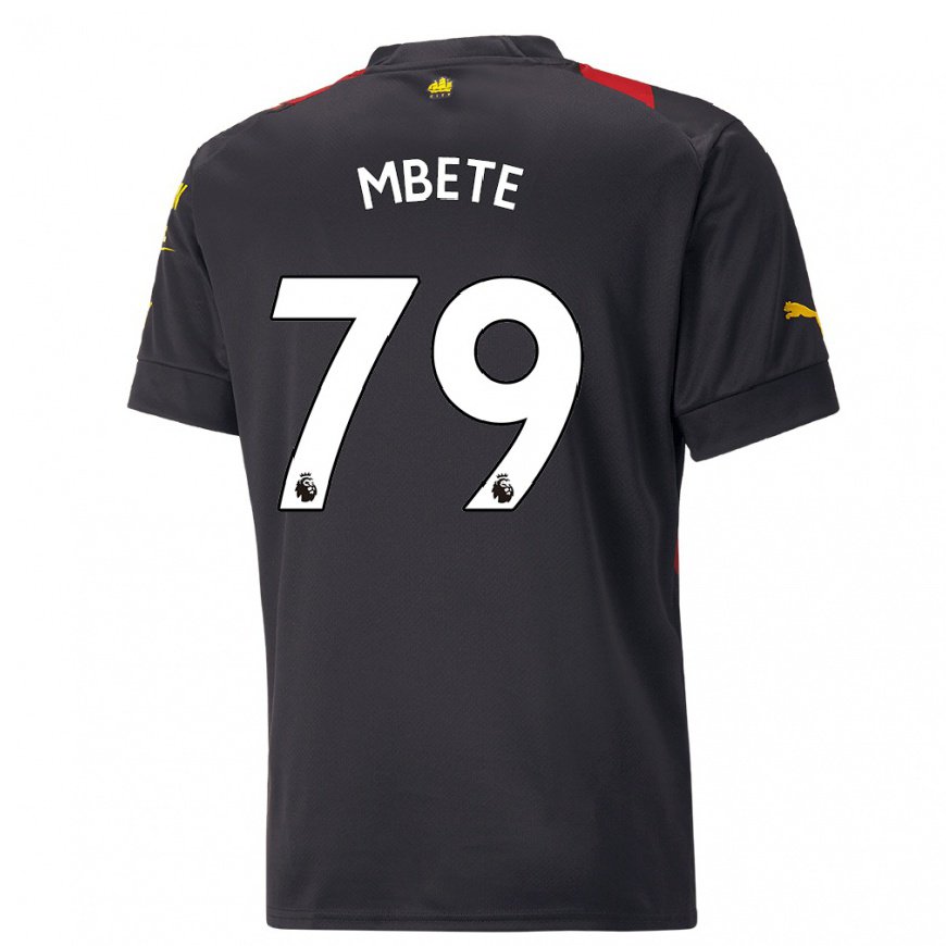 Kandiny Hombre Camiseta Luke Mbete #79 Negro Rojo 2ª Equipación 2022/23 La Camisa Chile