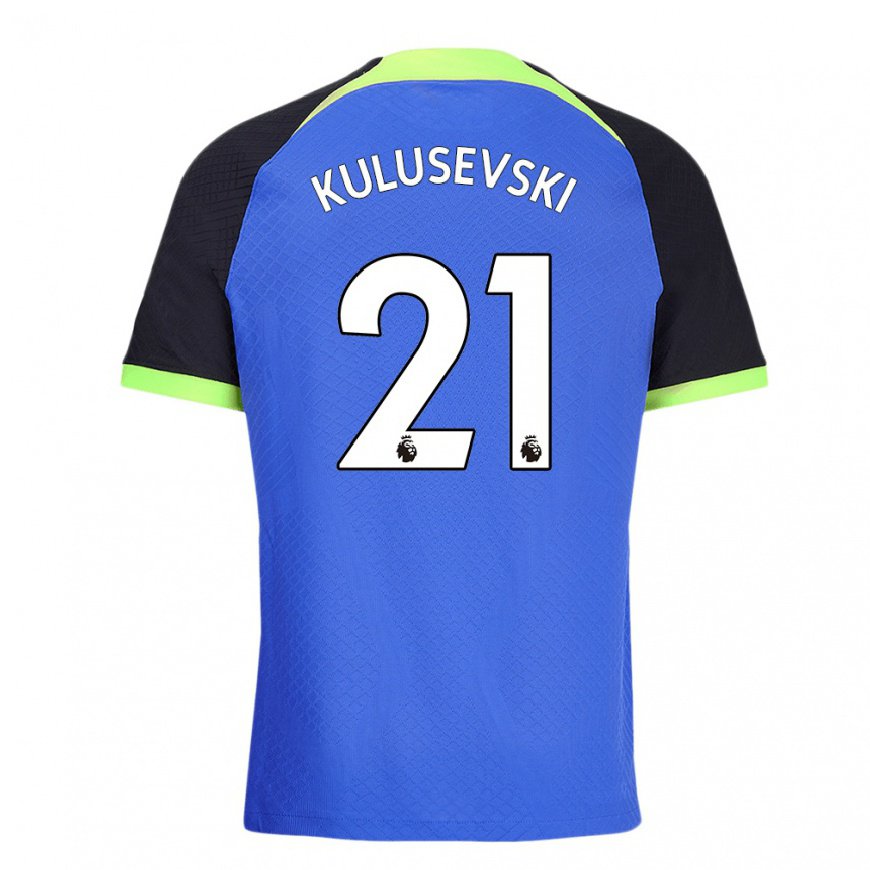 Kandiny Hombre Camiseta Dejan Kulusevski #21 Azul Verde 2ª Equipación 2022/23 La Camisa Chile