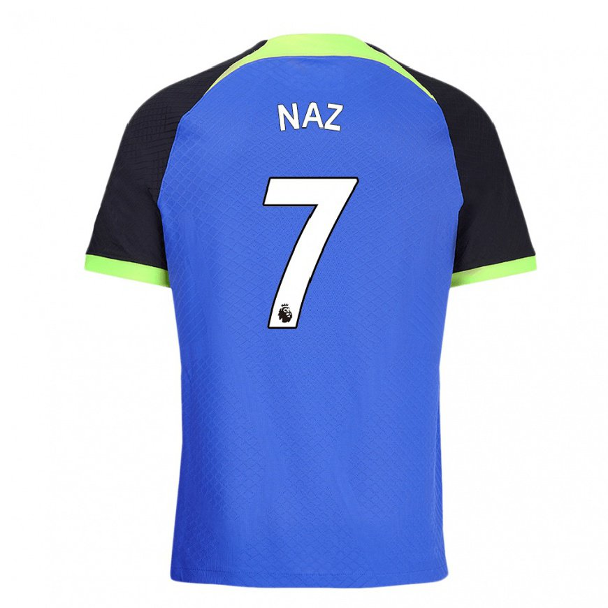 Kandiny Hombre Camiseta Jessica Naz #7 Azul Verde 2ª Equipación 2022/23 La Camisa Chile
