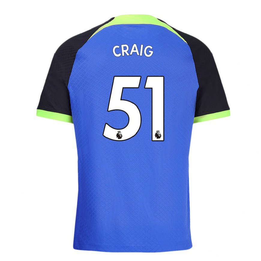 Kandiny Hombre Camiseta Matthew Craig #51 Azul Verde 2ª Equipación 2022/23 La Camisa Chile