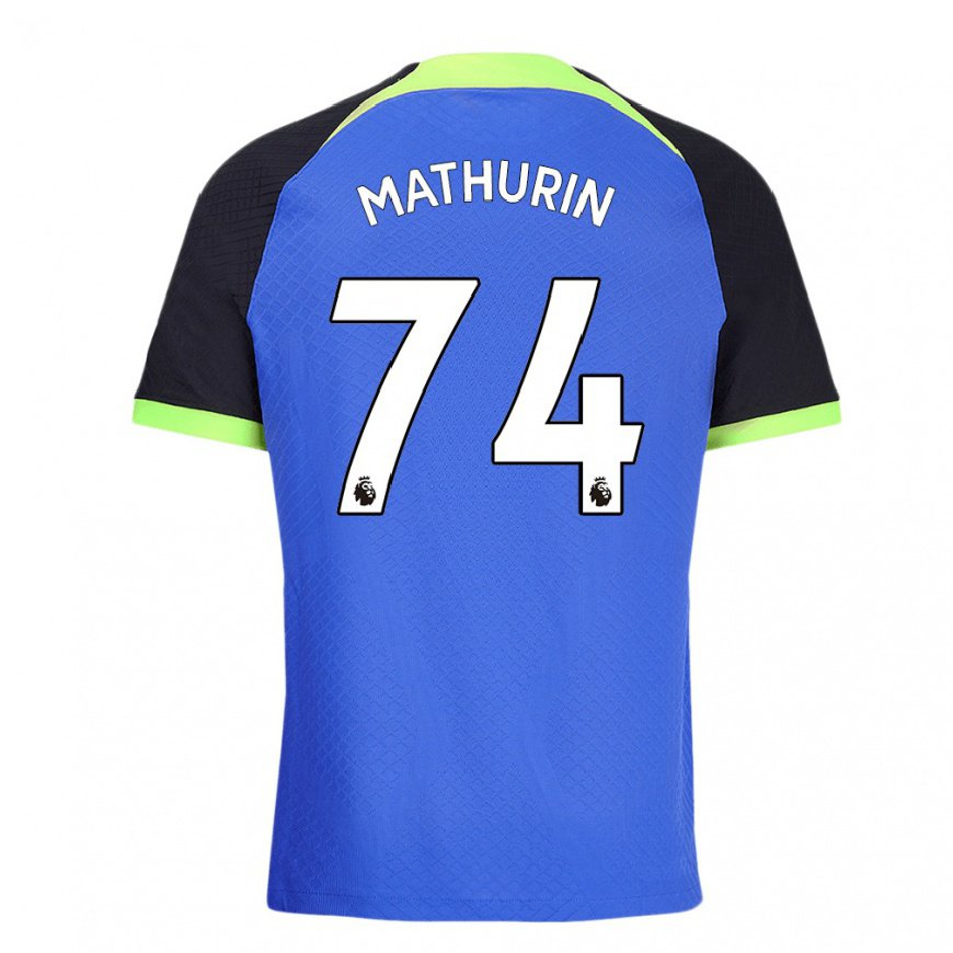 Kandiny Hombre Camiseta Roshaun Mathurin #74 Azul Verde 2ª Equipación 2022/23 La Camisa Chile