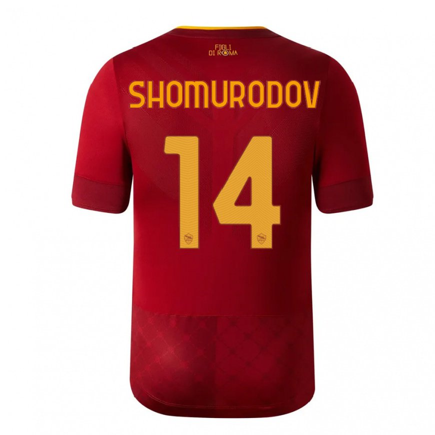 Kandiny Mujer Camiseta Eldor Shomurodov #14 Marrón Rojo 1ª Equipación 2022/23 La Camisa Chile