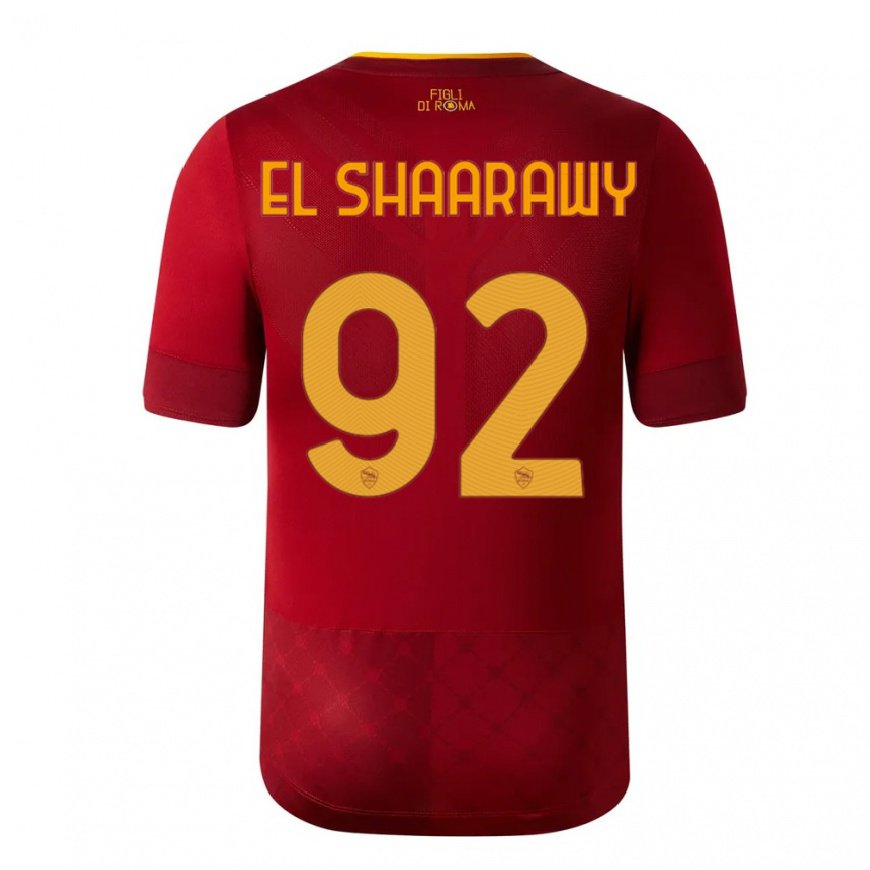 Kandiny Mujer Camiseta Stephan El Shaarawy #92 Marrón Rojo 1ª Equipación 2022/23 La Camisa Chile