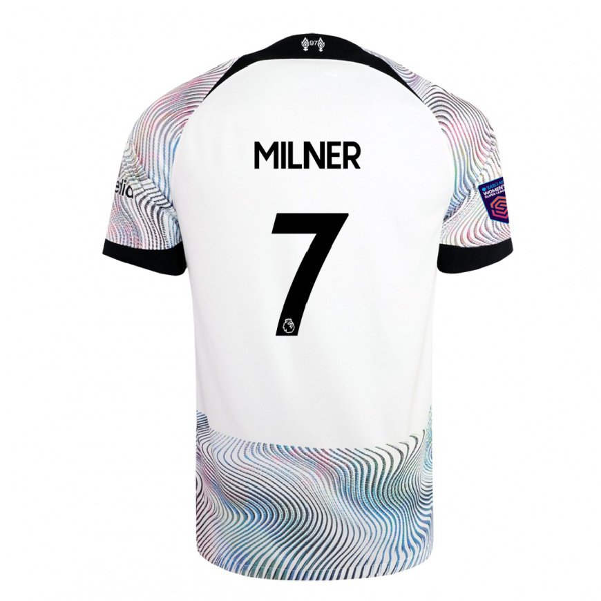 Kandiny Mujer Camiseta James Milner #7 Blanco Colorido 2ª Equipación 2022/23 La Camisa Chile