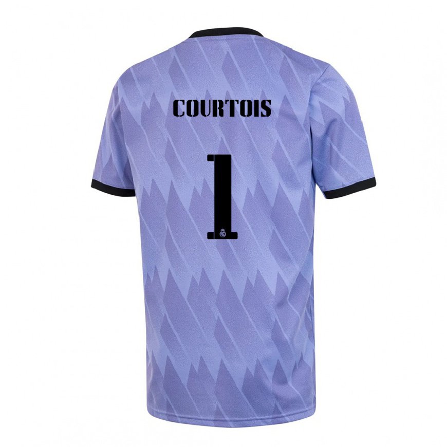 Kandiny Mujer Camiseta Thibaut Courtois #1 Púrpura Negro 2ª Equipación 2022/23 La Camisa Chile