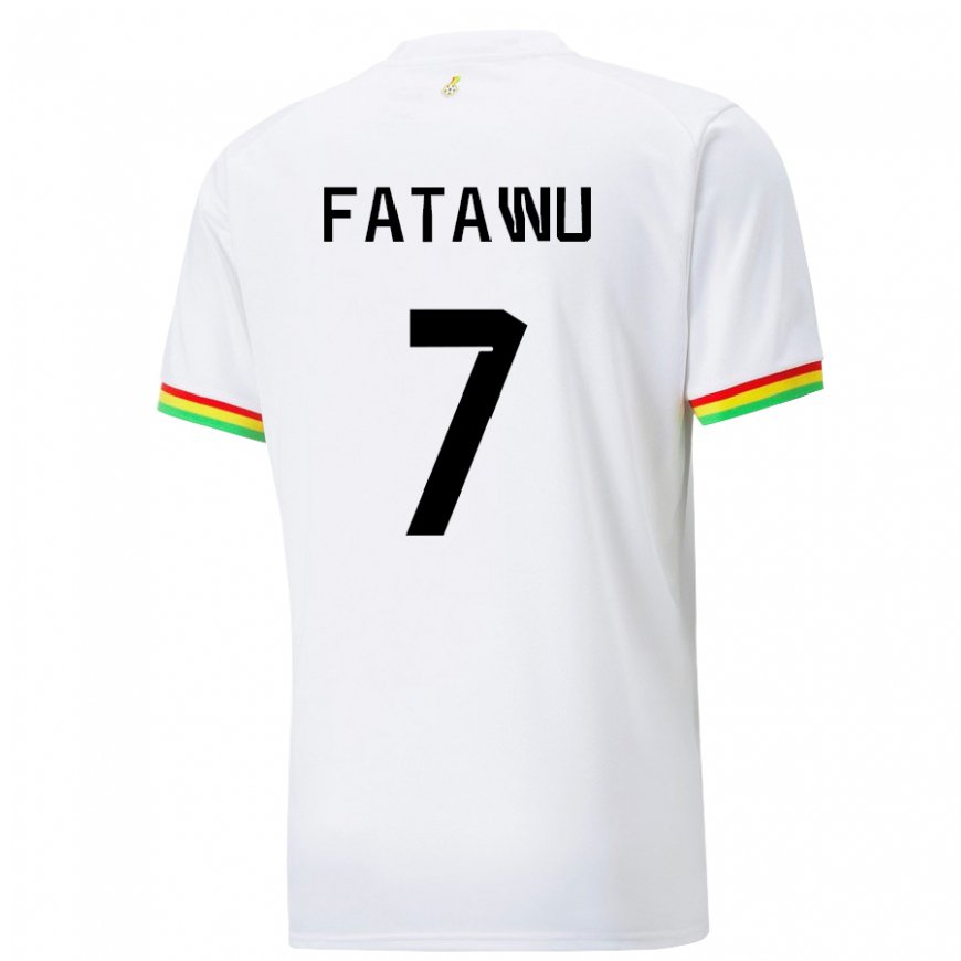 Kandiny Niño Camiseta Ghana Issahaku Fatawu #7 Blanco 1ª Equipación 22-24 La Camisa Chile