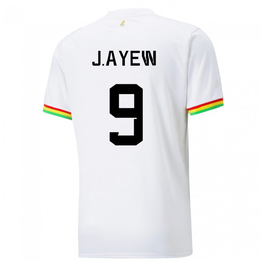 Kandiny Niño Camiseta Ghana Jordan Ayew #9 Blanco 1ª Equipación 22-24 La Camisa Chile