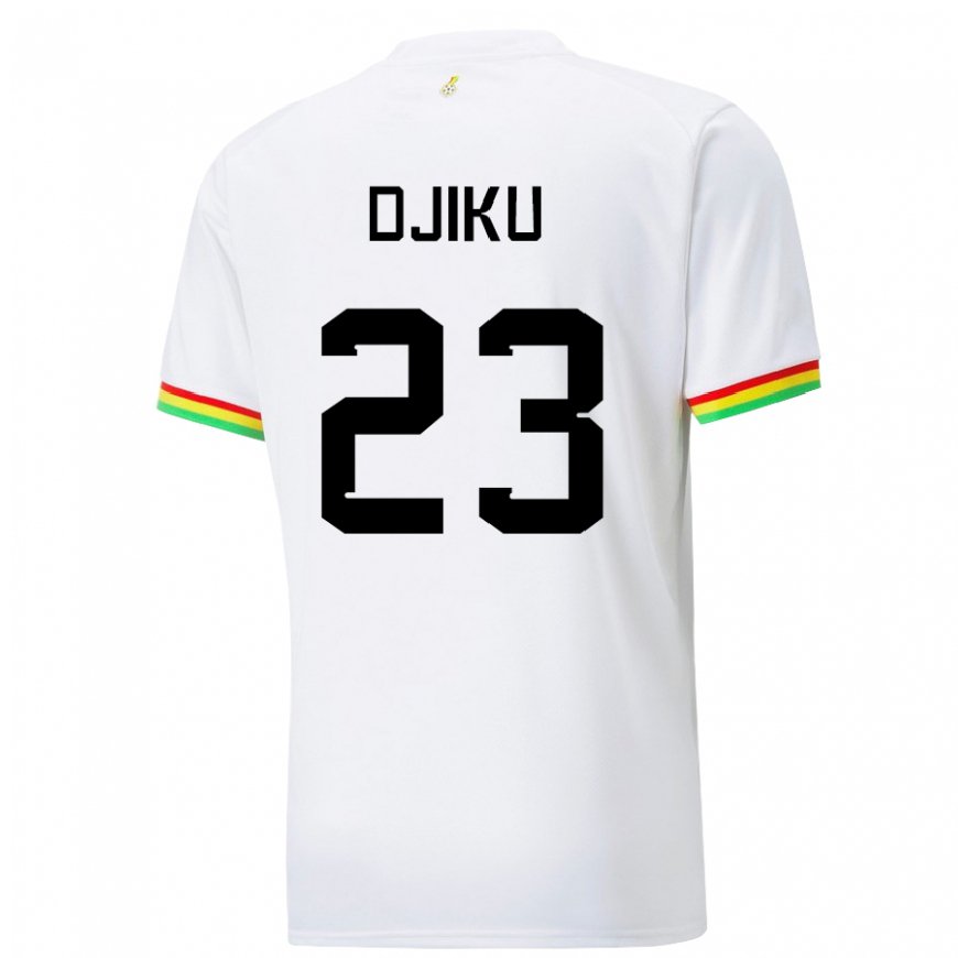 Kandiny Niño Camiseta Ghana Alexander Djiku #23 Blanco 1ª Equipación 22-24 La Camisa Chile