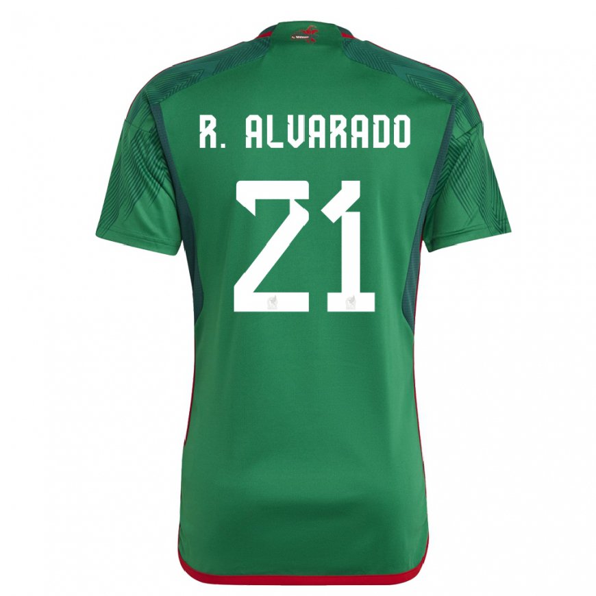 Kandiny Niño Camiseta México Roberto Alvarado #21 Verde 1ª Equipación 22-24 La Camisa Chile