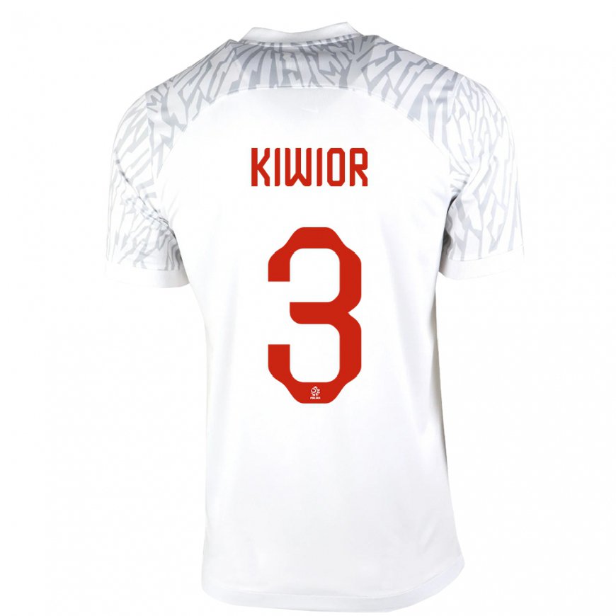 Kandiny Niño Camiseta Polonia Jakub Kiwior #3 Blanco 1ª Equipación 22-24 La Camisa Chile