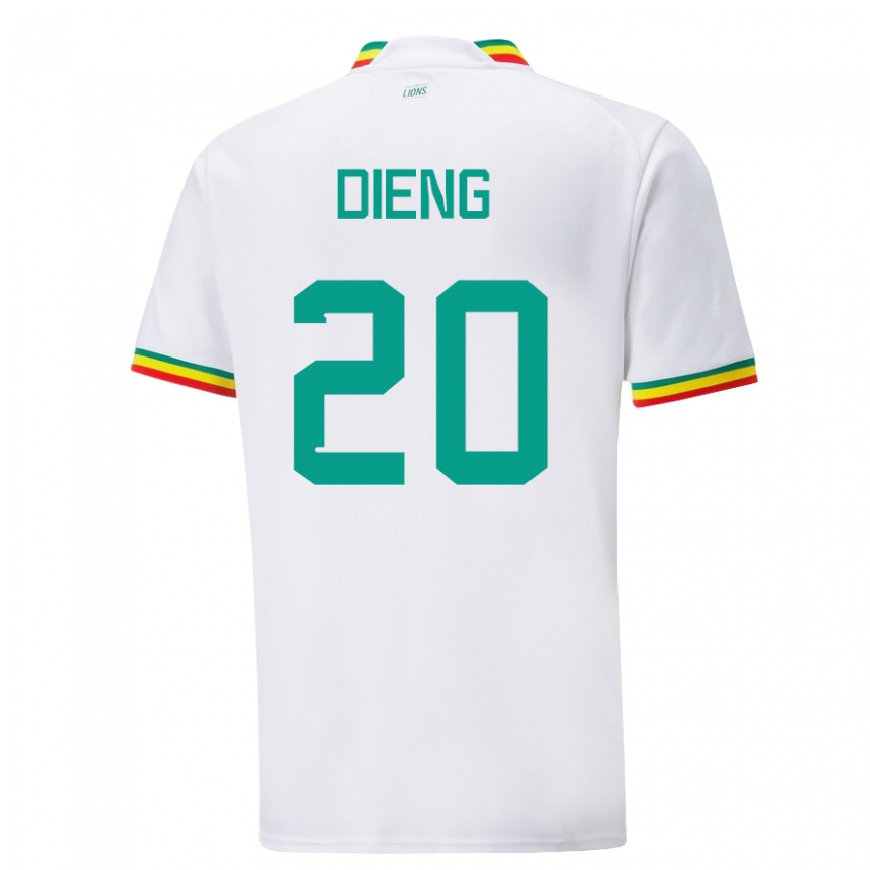 Kandiny Niño Camiseta Senegal Bamba Dieng #20 Blanco 1ª Equipación 22-24 La Camisa Chile