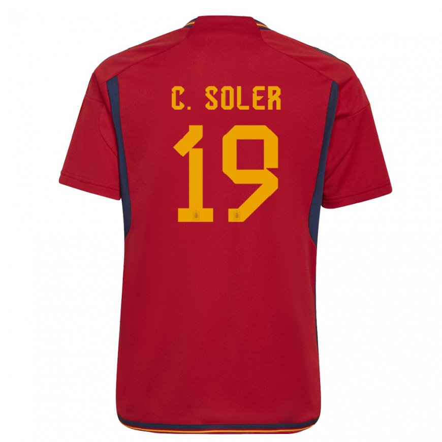 Kandiny Niño Camiseta España Carlos Soler #19 Rojo 1ª Equipación 22-24 La Camisa Chile