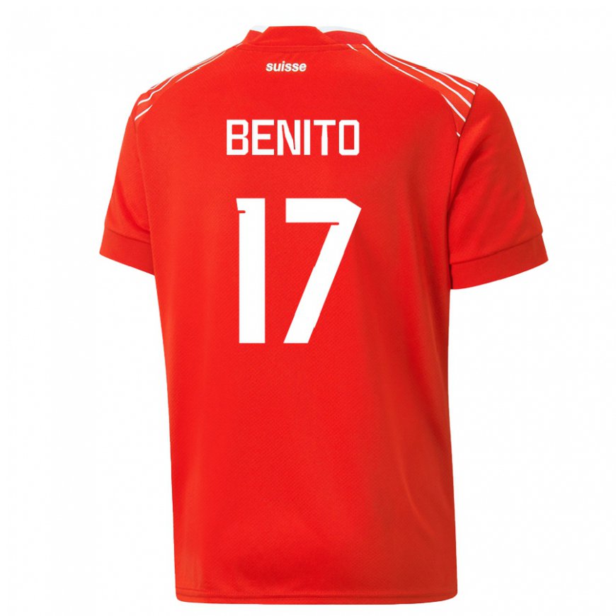 Kandiny Niño Camiseta Suiza Loris Benito #17 Rojo 1ª Equipación 22-24 La Camisa Chile