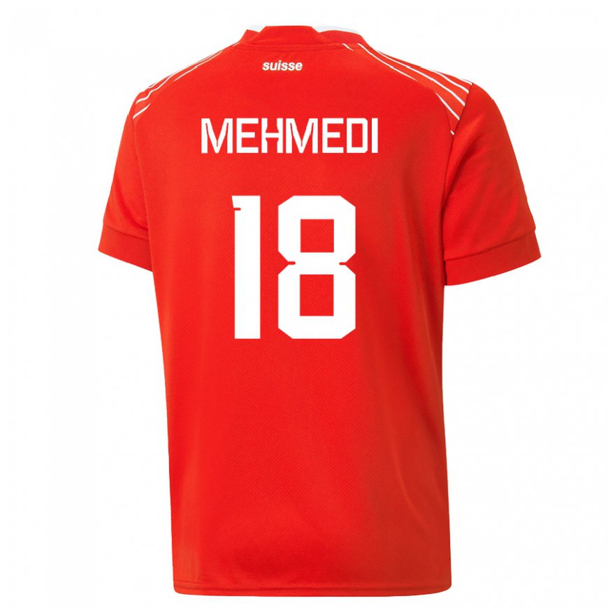 Kandiny Niño Camiseta Suiza Admir Mehmedi #18 Rojo 1ª Equipación 22-24 La Camisa Chile