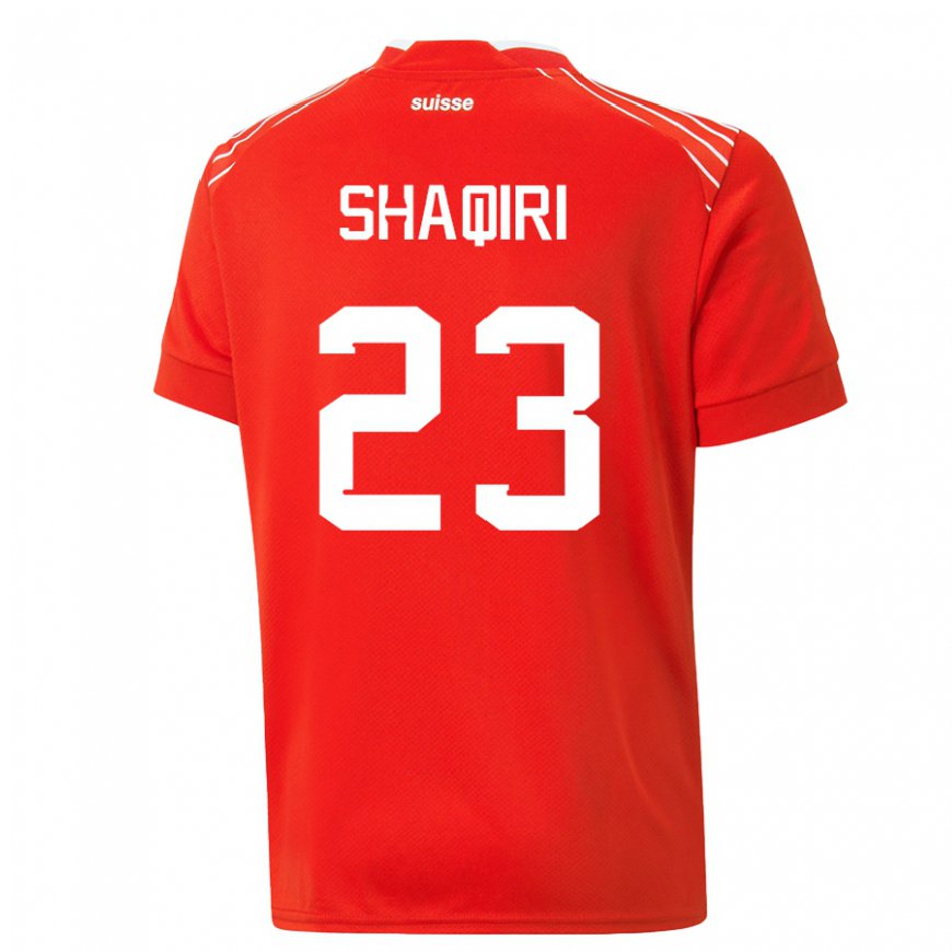 Kandiny Niño Camiseta Suiza Xherdan Shaqiri #23 Rojo 1ª Equipación 22-24 La Camisa Chile