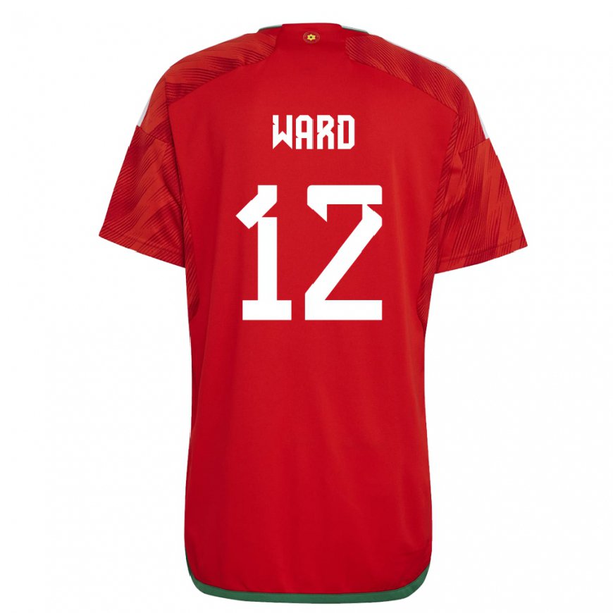 Kandiny Niño Camiseta Gales Danny Ward #12 Rojo 1ª Equipación 22-24 La Camisa Chile