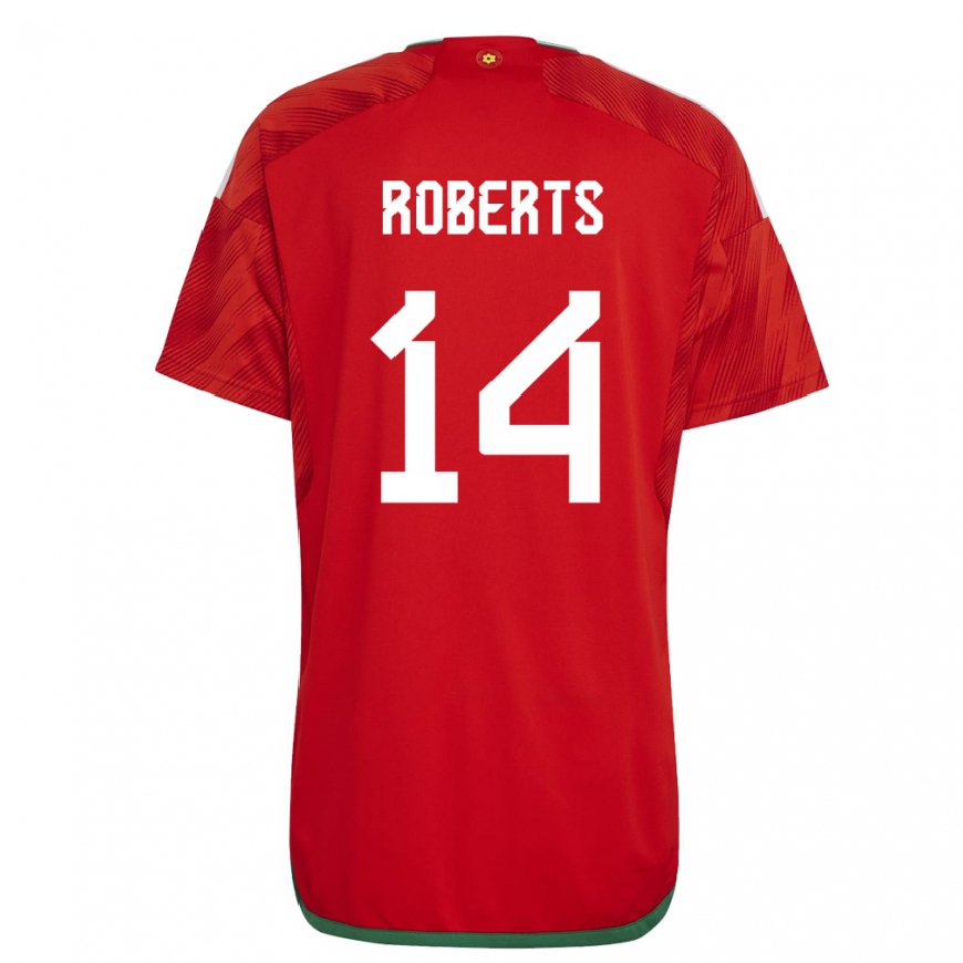Kandiny Niño Camiseta Gales Connor Roberts #14 Rojo 1ª Equipación 22-24 La Camisa Chile