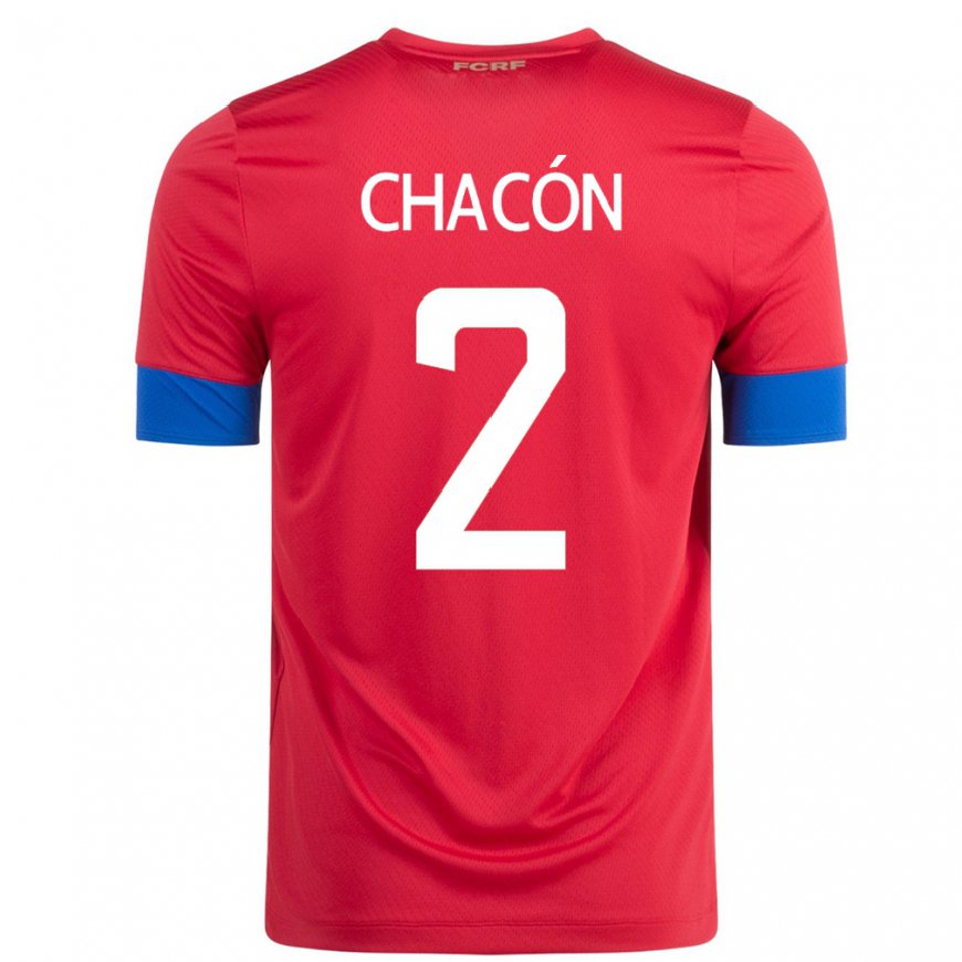 Kandiny Niño Camiseta Costa Rica Daniel Chacon #2 Rojo 1ª Equipación 22-24 La Camisa Chile