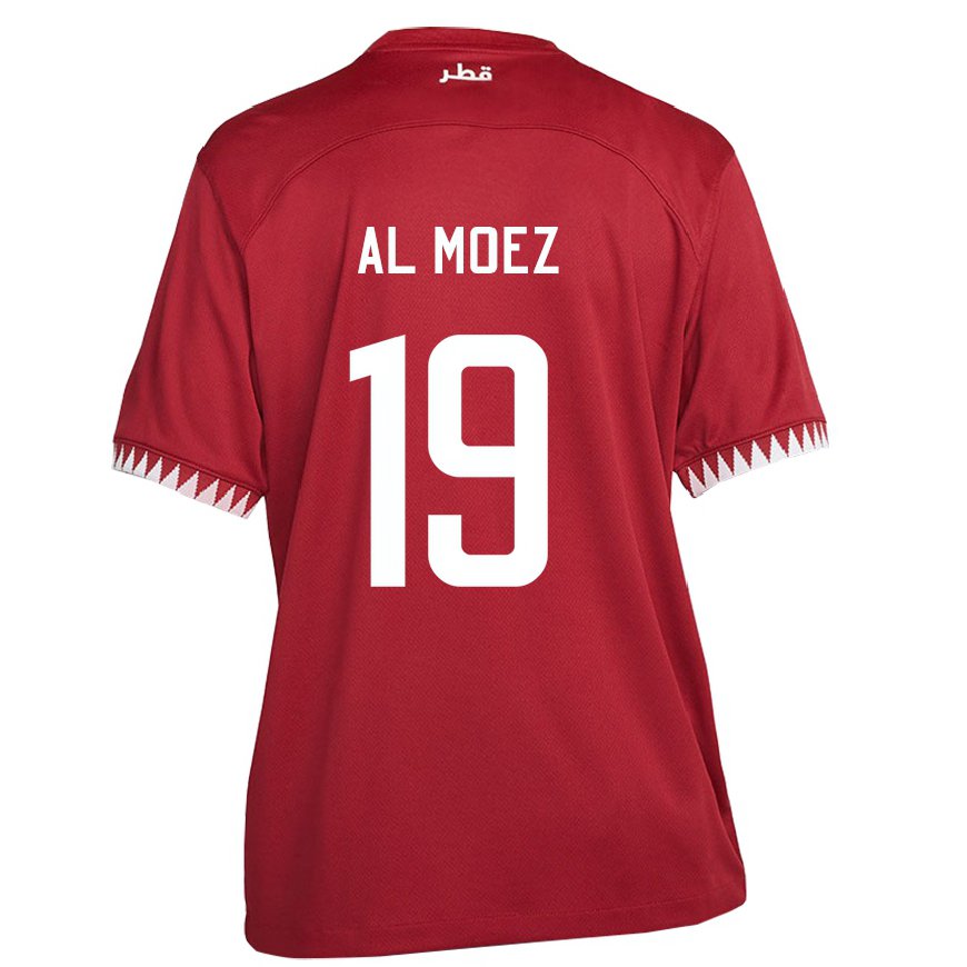 Kandiny Niño Camiseta Catar Almoez Ali #19 Granate 1ª Equipación 22-24 La Camisa Chile