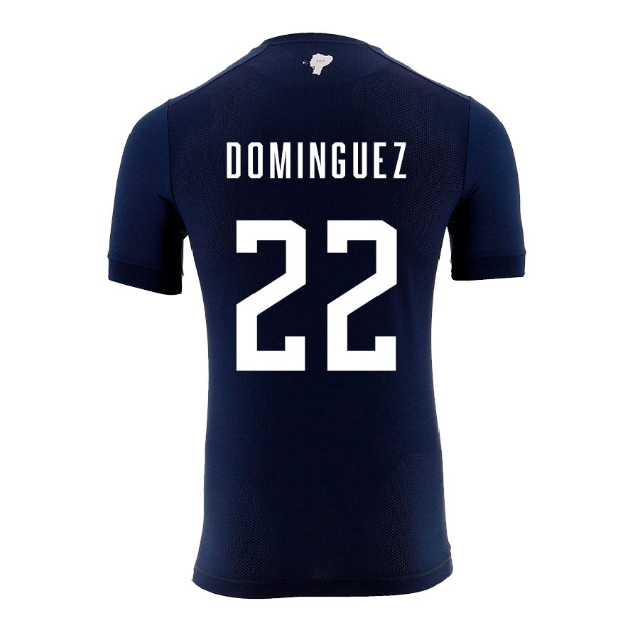 Kandiny Niño Camiseta Ecuador Alexander Dominguez #22 Azul Marino 2ª Equipación 22-24 La Camisa Chile
