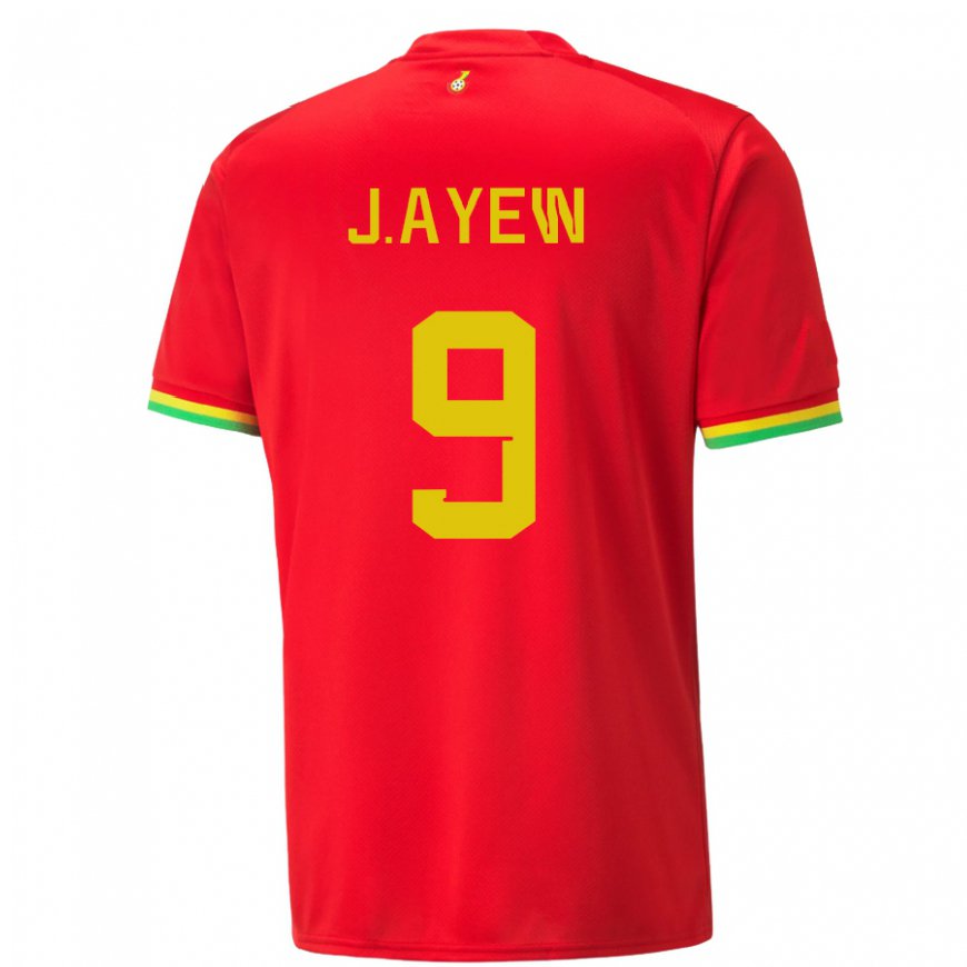 Kandiny Niño Camiseta Ghana Jordan Ayew #9 Rojo 2ª Equipación 22-24 La Camisa Chile