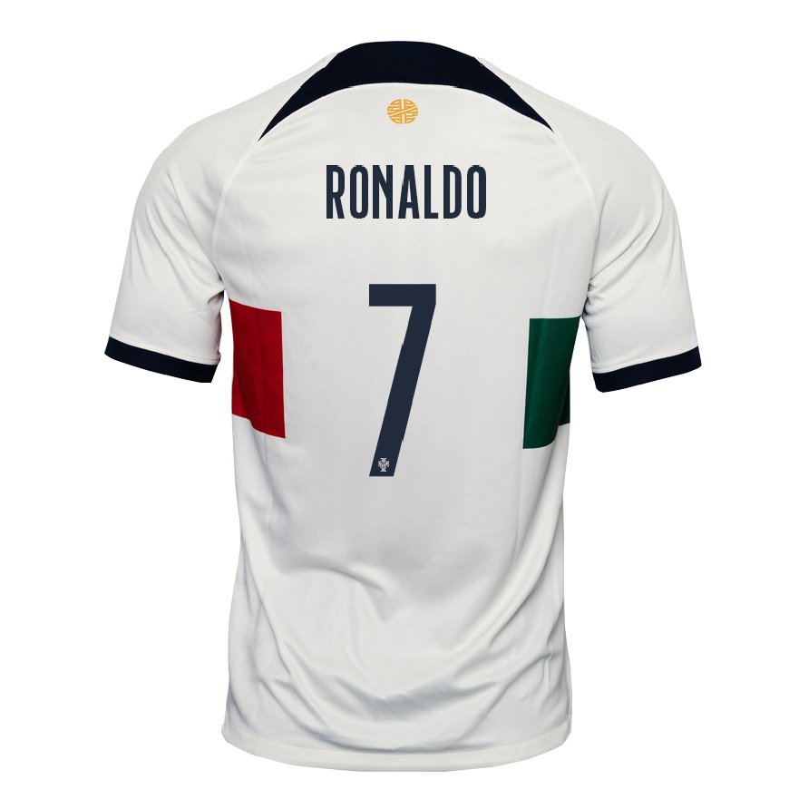 Predicar Inquieto Mexico Kandiny Niño Camiseta Portugal Cristiano Ronaldo #7 Blanco 2ª Equipación  22-24 La Camisa Chile