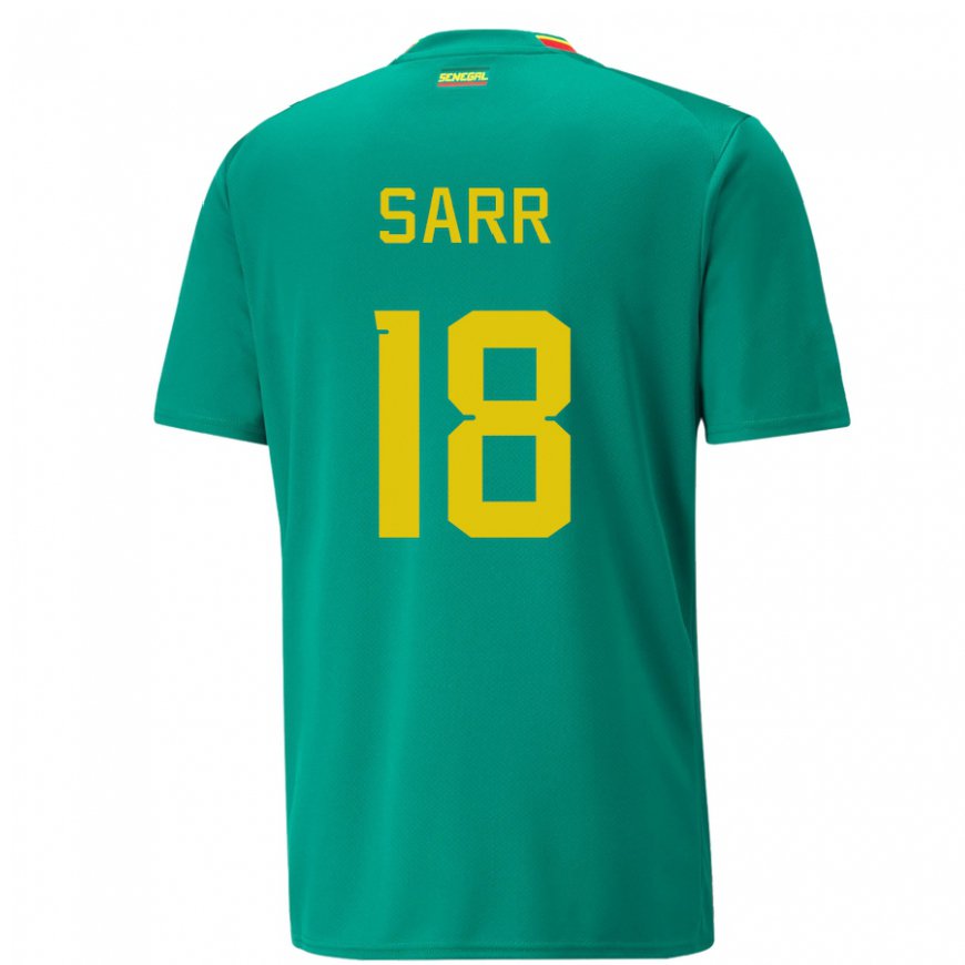 Kandiny Niño Camiseta Senegal Ismaila Sarr #18 Verde 2ª Equipación 22-24 La Camisa Chile