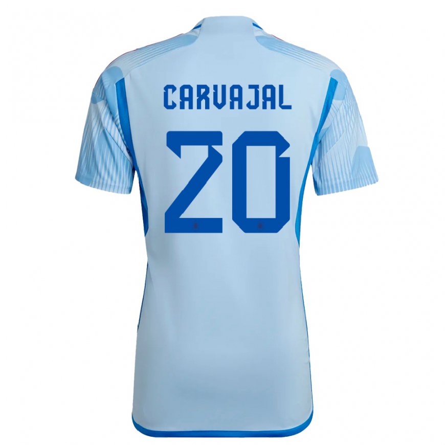 Kandiny Niño Camiseta España Daniel Carvajal #20 Cielo Azul 2ª Equipación 22-24 La Camisa Chile
