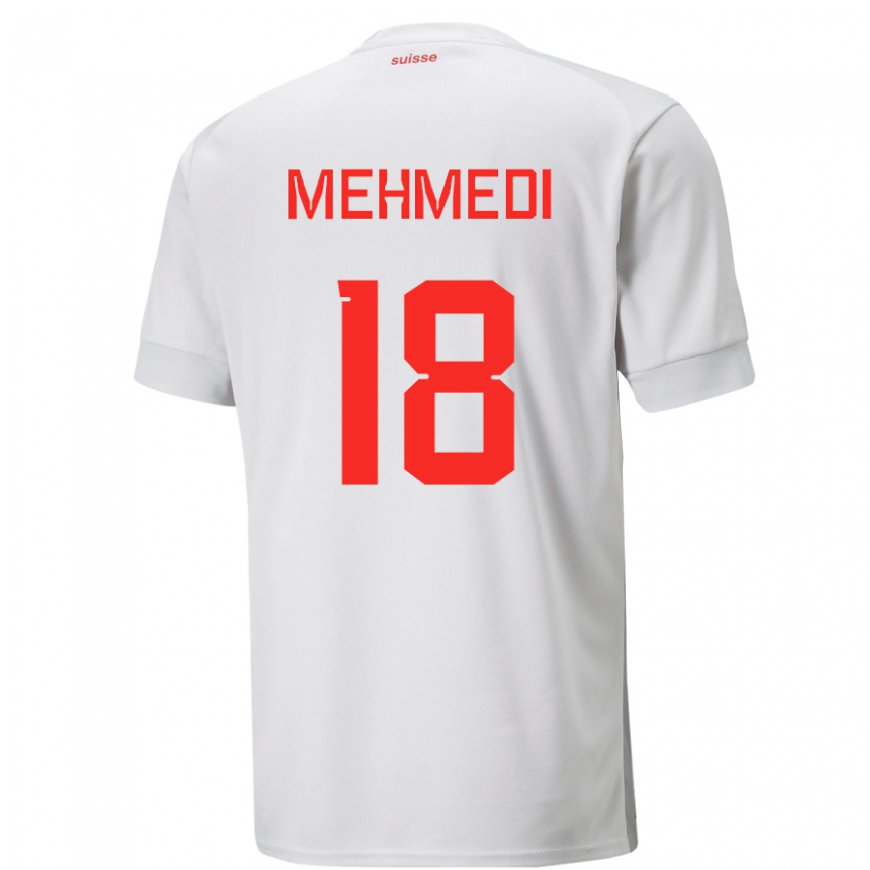 Kandiny Niño Camiseta Suiza Admir Mehmedi #18 Blanco 2ª Equipación 22-24 La Camisa Chile