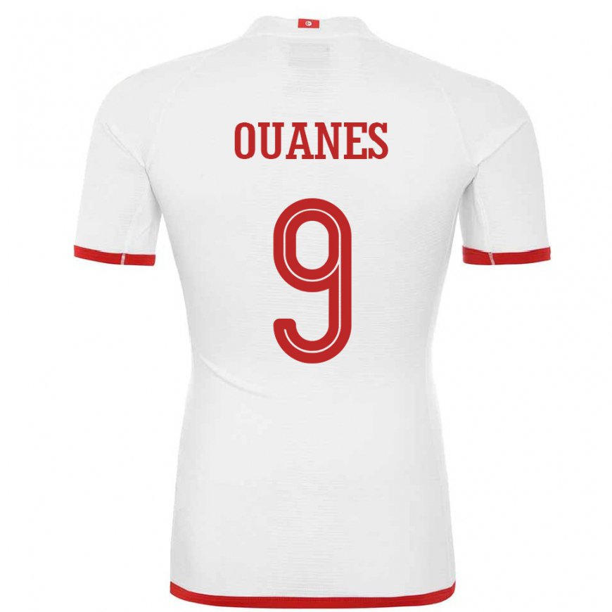 Kandiny Niño Camiseta Túnez Mortadha Ben Ouanes #9 Blanco 2ª Equipación 22-24 La Camisa Chile
