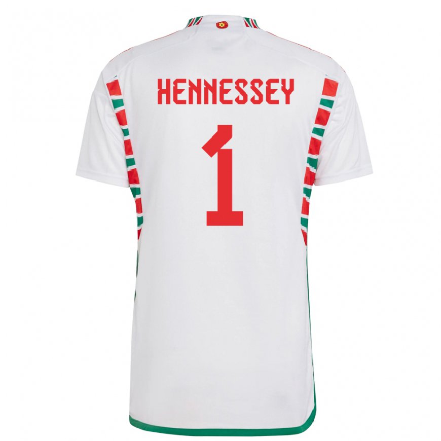 Kandiny Niño Camiseta Gales Wayne Hennessey #1 Blanco 2ª Equipación 22-24 La Camisa Chile